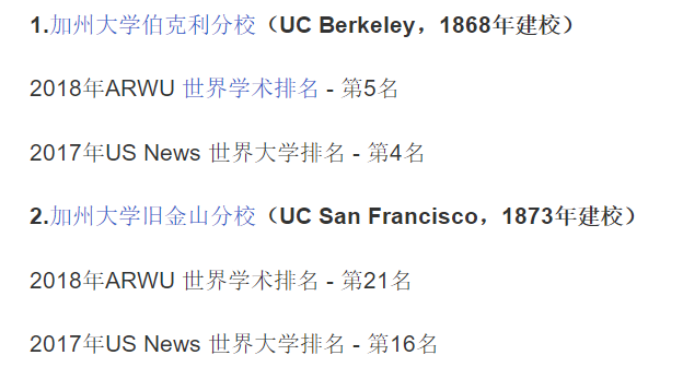 加州大学世界排名多少?UCLA大学相当于中国哪个大学?