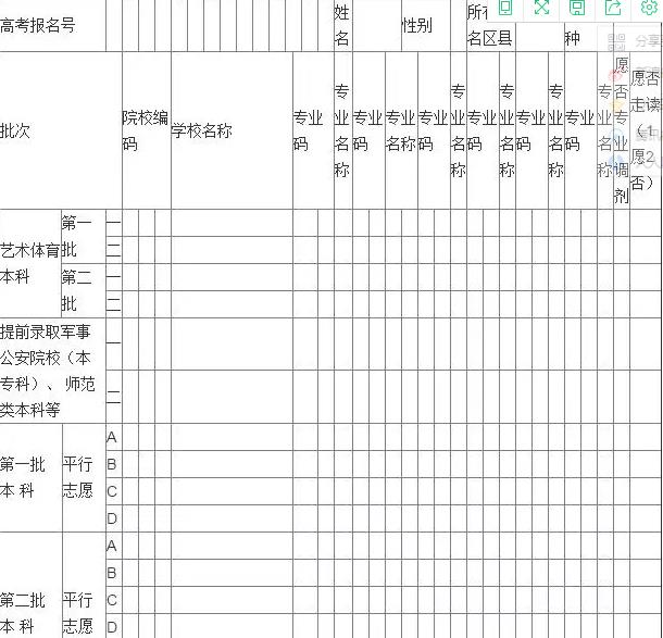 如何填写高考志愿高考志愿表填写样本