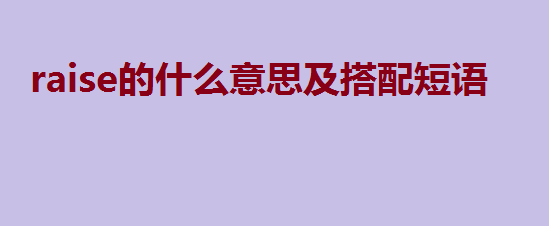 raise的什么意思及搭配短语?raise过去式和过去分词