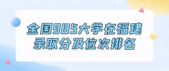 2022福建高考最低多少分能上985大学：附录取分数线及位次排名表